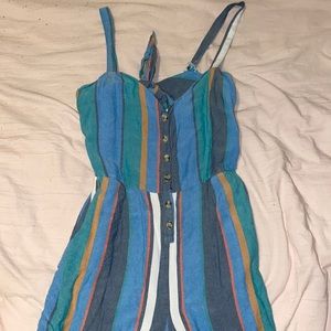 Multi-Colored Romper with an open back